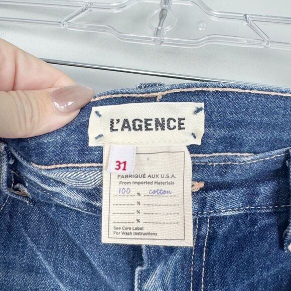 L’AGENCE | Jolene Distressed Denim Jean Mini Skirt in Newberry Women’s Size 31 - Picture 8 of 11